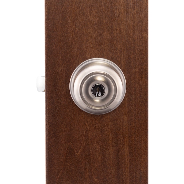 Colonial Knob Keyed Entry Function, Satin Stainless